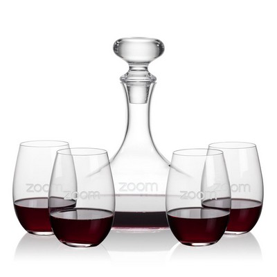 Stratford Decanter & 4 Laurent Stemless Wine