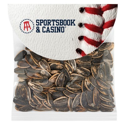 Sunflower Seeds in Small Round Top Header Bag