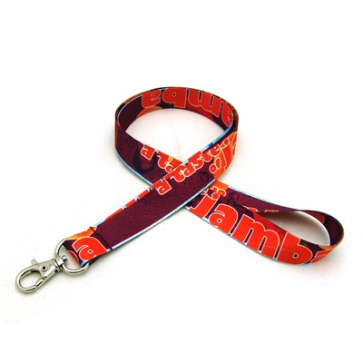 3/4" Digitally Sublimated Lanyard w/ Deluxe Swivel Hook