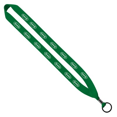 ¾" Polyester Lanyard w/Metal Crimp & Split-Ring