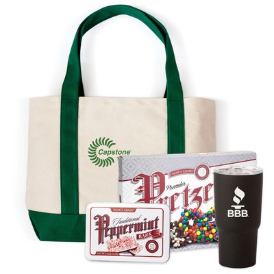 Canvas Boat Tote Bag Premium Gift Set (Screen Printed)