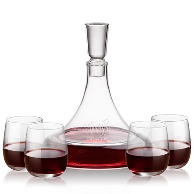 Ashby Decanter & 4 Crestview Stemless Wine