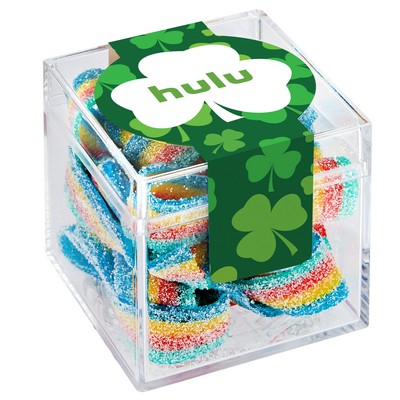 St. Patrick's Day Four Leaf Clover Box w/ Rainbow Sour Belts