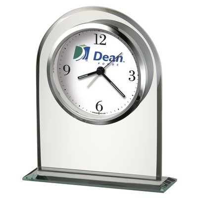 Howard Miller Regent Glass Arch Alarm Clock (Full Color Dial)