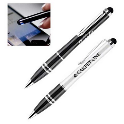 Aluminum Ballpoint Pen W/Soft Touch Stylus Tip