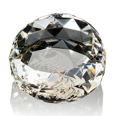 Gem Cut Paperweight - Optical Crystal 3"