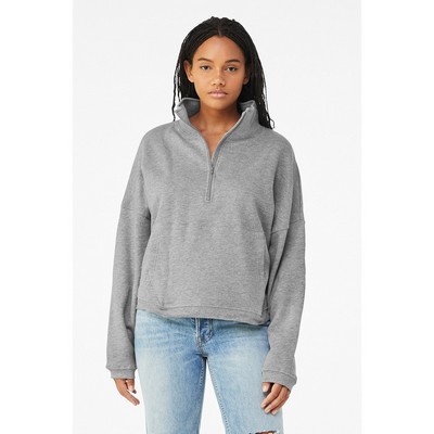 BELLA+CANVAS Ladies' Sponge Fleece Half-Zip Pullover Sweatshirt