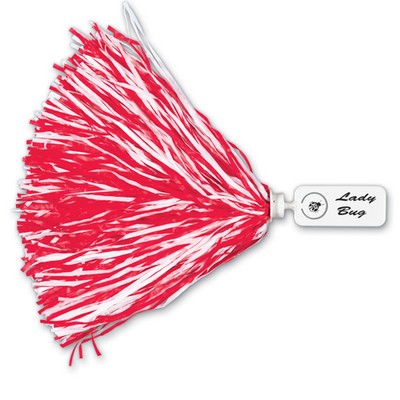 750 Strand Vinyl Pom Poms w/ Rectangle/ Token Handle (Unimprinted)