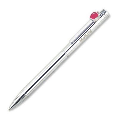 Icons Twist Action Ballpoint Pen w/ Apple Icon Clip