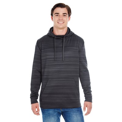 J AMERICA Adult Odyssey Striped Poly Fleece Pullover Hood