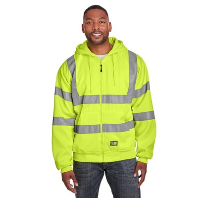 Berne Apparel Men's Berne Hi-Vis Class 3 Lined Hooded Sweatshirt