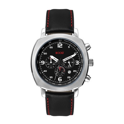 Wc8826 45.5mm Steel Matte Silver Case, Chronograph Mvmt, Black Dial, Dte Display, Leather Strap, Dom