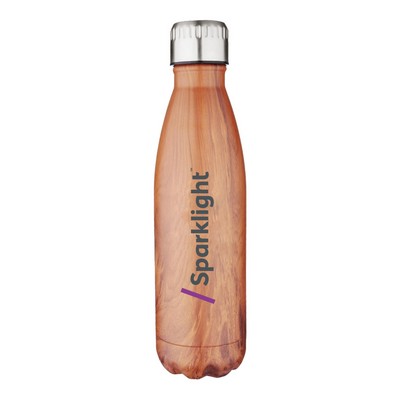 Promo Revolution - 17 Oz. Dual Wall Vacuum Sealed Water Bottle - Woodgrain