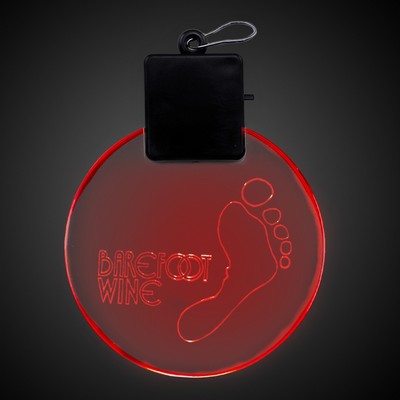 2 1/2" Laser Engraved Red Light-Up Medallion