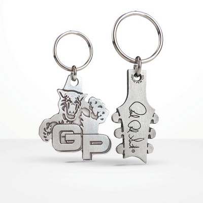 Custom Solid Pewter 2D Keychain