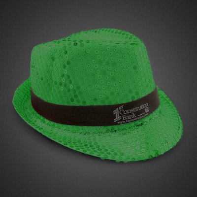 Green Sequin Fedora Hat