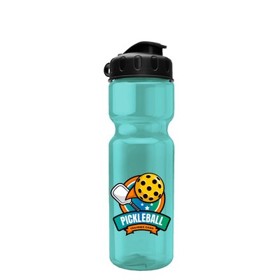 28 Oz. Transparent Sports Bottle w/Flip Top Lid - Digital Imprint