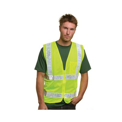 BAYSIDE Unisex USA Made M2261L/SZ Class 2, Level 2 ANSI High Vis Mesh Safety Vest