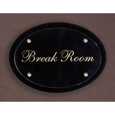 Black Acrylic Oval Plaque