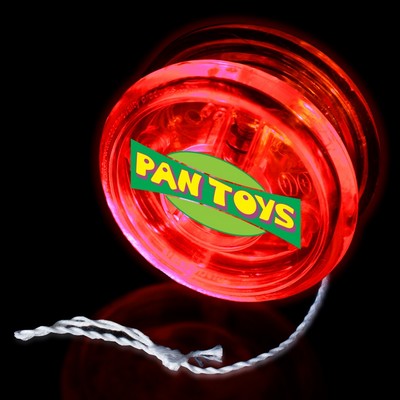 2" Digi-Printed Light-Up Clear Yo-Yo w/Red LED