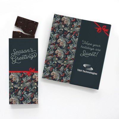 Chocolate Sea Salt Caramel Bar Sweeter Card with Pine Boughs Design