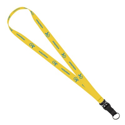 ¾" Dye-Sublimated Lanyard w/Slide-Release & Metal Split-Ring