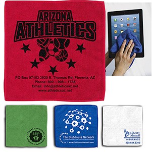 12"x 12" "Lily" 300GSM Heavy Duty Microfiber Electronics, Rally or Sports Towel