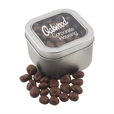 Window Tin w/Chocolate Raisins