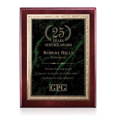 Piano Finish Plaque - Rosewood/Verdi 9"x12"