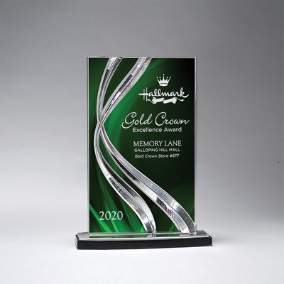 Acrylic Sweeping Ribbon Award - Medium