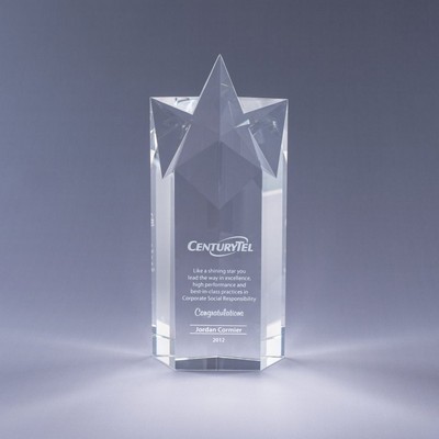 6" Rising Star Crystal Award with Base