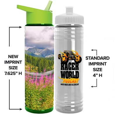 24 Oz. Slim Fit Bottle w/Flip Straw - Digital Imprint