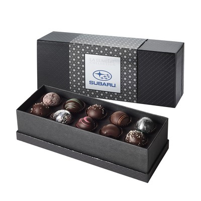 La Lumiere Collection - 10 piece Belgian Chocolate Signature Truffle Box - Dark Delights with Sleeve