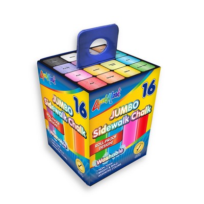 16 Pack Round Jumbo Sidewalk Chalk - Assorted Colors