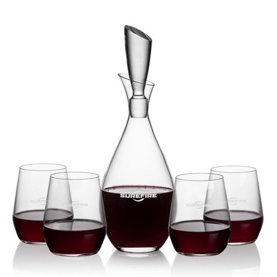 Juliette Decanter & 4 Germain Stemless Wine