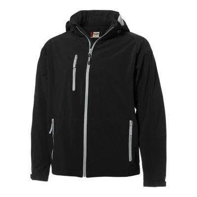 Clique Serac Stretch Softshell Hooded Full Zip Mens Jacket