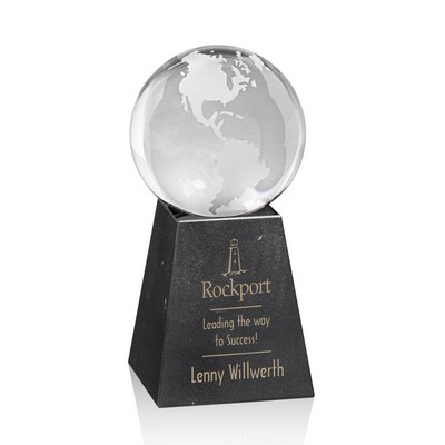 Globe on Tall Marble Base - 4" Diam