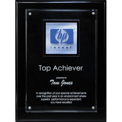 Digi-Color Emblem on Lucite/Ebony Piano Finish Riser Plaque