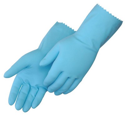 Unsupported Flock Lined Glove W/Light Blue Latex