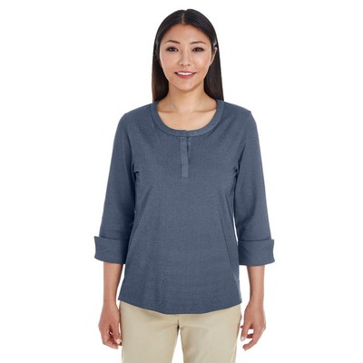 Devon and Jones Ladies' Central Cotton Blend Mélange Knit Top