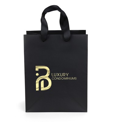 Elizabeth™ - Ribbon Handle Matte Eurotote Bag - Foil Print