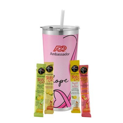 Promo Revolution - 20 Oz. Dual Walled Vacuum Sealed Tumbler w/Straw Gift Set