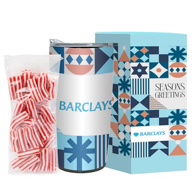 Promo Revolution - 20 Oz. Straight Tumbler W/ Plastic Liner Holiday Greetings Gift Set