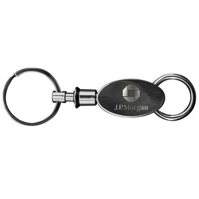 Gunmetal Elliptical Key Chain