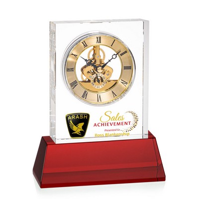 VividPrint™ Clock on Base - Ashland/Gold/Red 7¾"