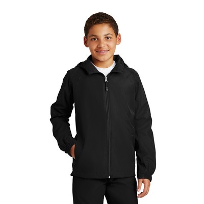 Sport-Tek® Youth Hooded Raglan Jacket