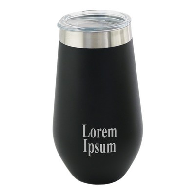 16 Oz. Apollo™ Black Stainless Steel Stemless Wine Glass w/Tritan® Lid