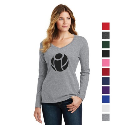 Port & Company® Ladies Long Sleeve Fan Favorite™ V-Neck Tee