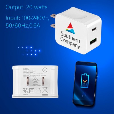 20W Ul Certified Usb Wall Charger