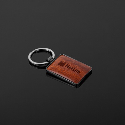 WoodStone Metal Rectangle Keychain